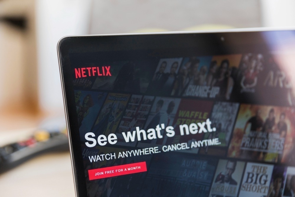 a screen showing netflix